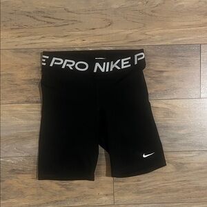 Nike Black Compression Shorts with White Logo